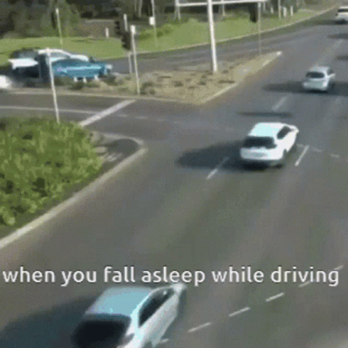 Car Driving While Fell Asleep GIF