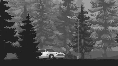 Car Driving At Pixel Tree GIF