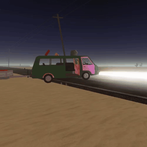 Car Driving Desert Night