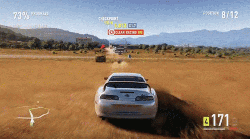 Car Driving Down Dirt Road 171