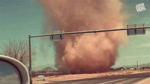 Car Driving In Dust Storm GIF
