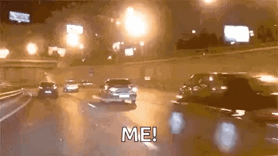 Car Driving Night Highway Me
