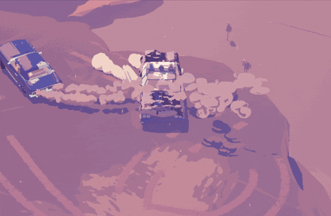 Car Driving Off Cliff Dead Static Drive GIF