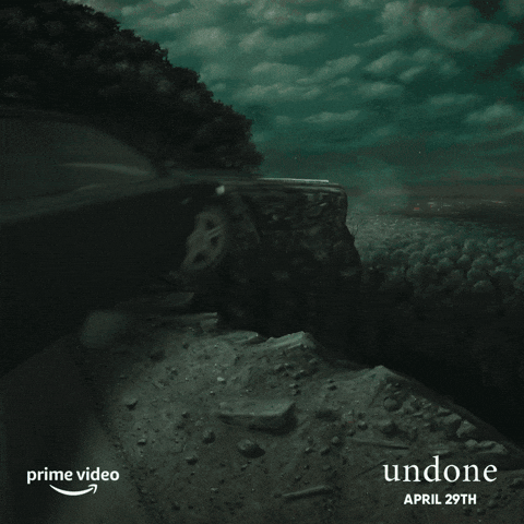 Car Driving Off Cliff From Undone Series GIF