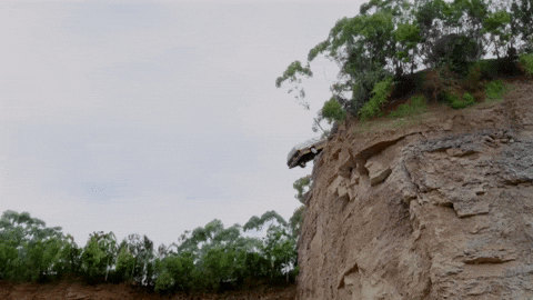 Car Driving Off Cliff The Goldbergs GIF