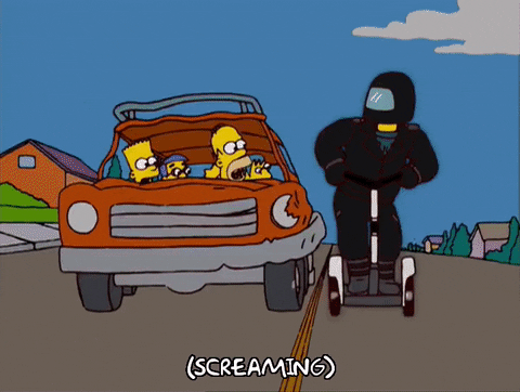 Car Driving Off Cliff The Simpsons GIF