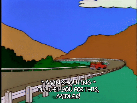 Car Driving Off Cliff Toward A Mountain GIF