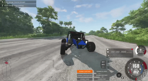 Car Driving Off Cliff Toward Rock Formation GIF