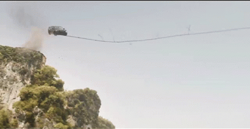 Car Driving Off Cliff Vin Diesel Letty Ortiz GIF