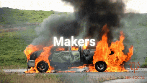 Car Explosion In Green Field GIF