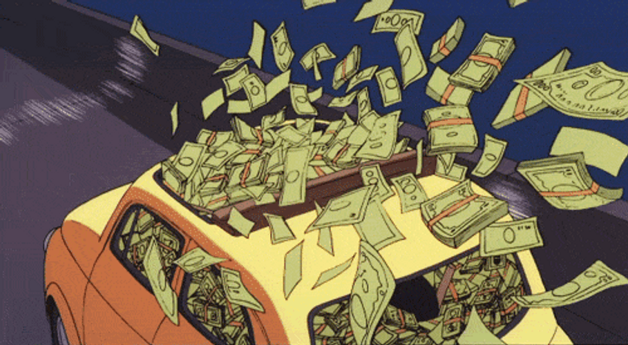 Car Filled With Money GIF
