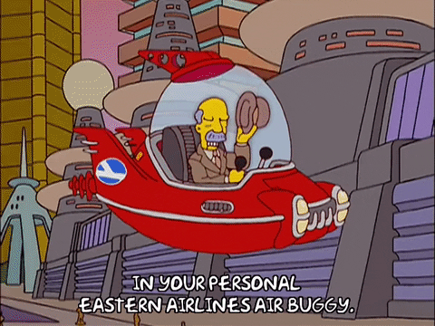Car Flying From The Simpsons GIF