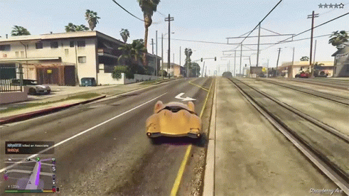 Car Flying In Video Game GIF