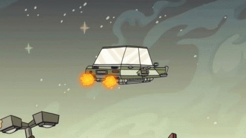 Car Flying Off To Space GIF