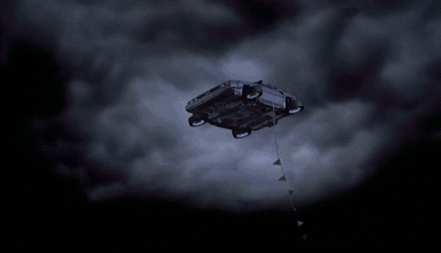 Car Flying Through Lightning GIF
