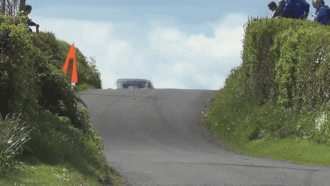 Car On Country Road Coming In Hot GIF