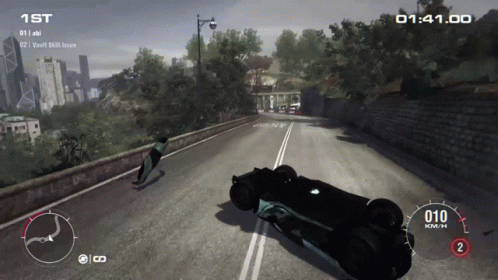 Car On Its Side With Number 2 GIF