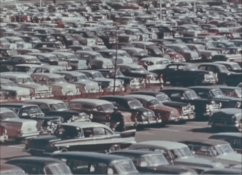 Car Park Shopping Mall Vintage GIF