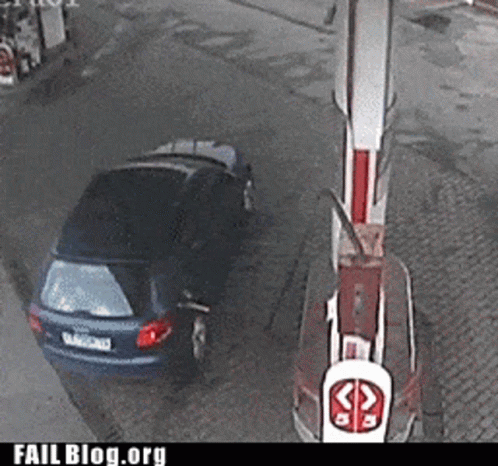 Car Parked At Fail Blog Gas Pump GIF