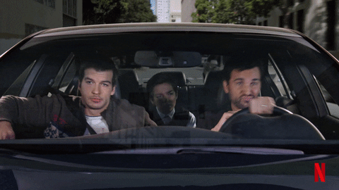 Car Swerve As They U Turn GIF