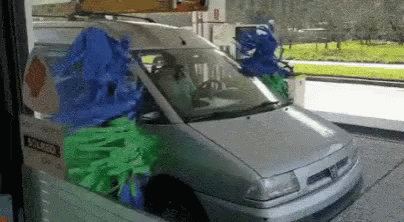 Car Wash Silver Van GIF