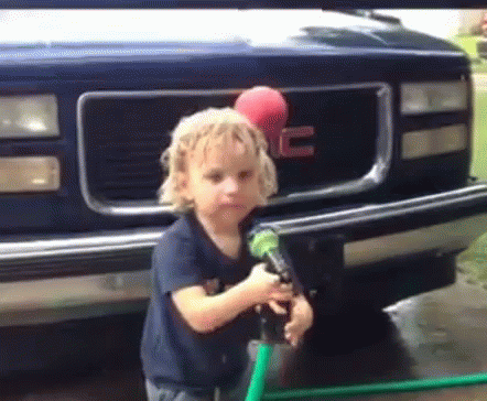 Car Wash Funny Kid Hose Fail GIF