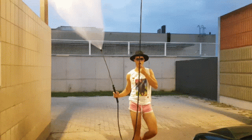 Dancing Funny Man Car Wash GIF