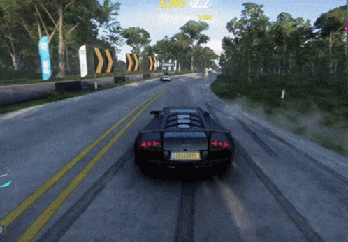Car With License Plate sxtsslf Driving Down Road