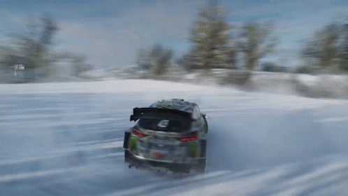 Car with Monster Energy Logo in Snow