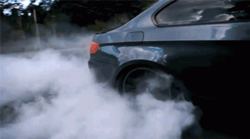 Car With Smoke From Tire
