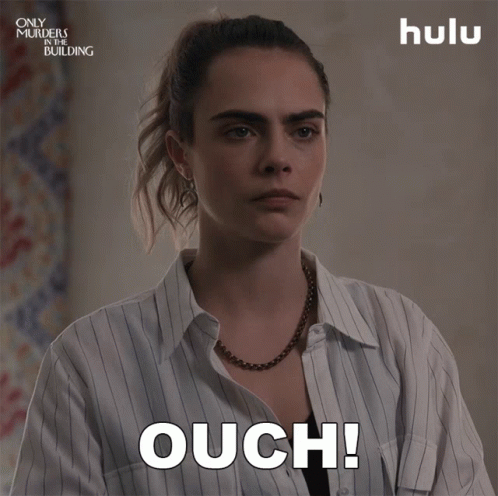 Cara Delevingne Says Ouch That Hurt GIF