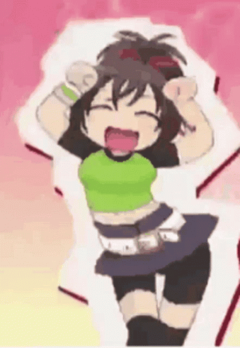 Caramelldansen Jolly Anime Girl Swinging Hips GIF