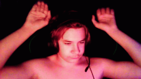 Nonchalant Guy Doing Caramelldansen In Neon Lights GIF