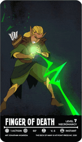 Card Saying Finger of Death Level 7 Necromancy
