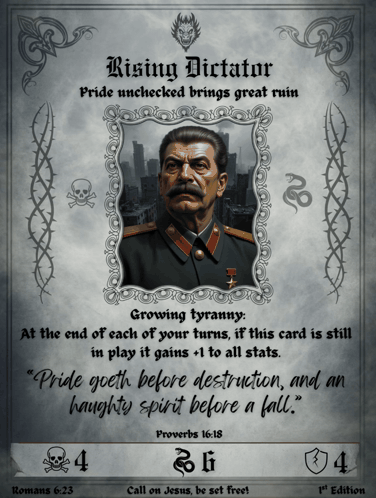 Card With Man Saying Rising Dictator