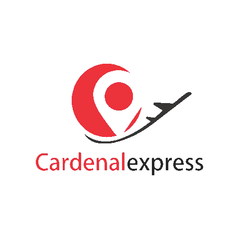 Cardenal Express Logo with Airplane and Red Circle