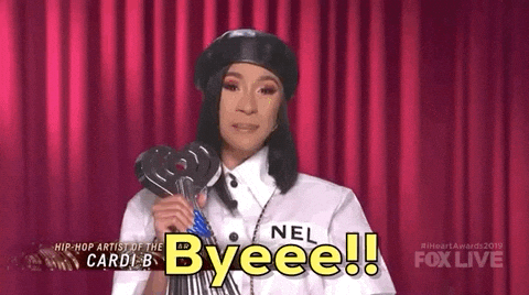 Cardi B Holding Trophy Byeeee GIF