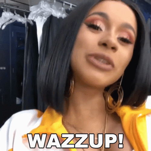 Cardi B Saying Wazzup GIF