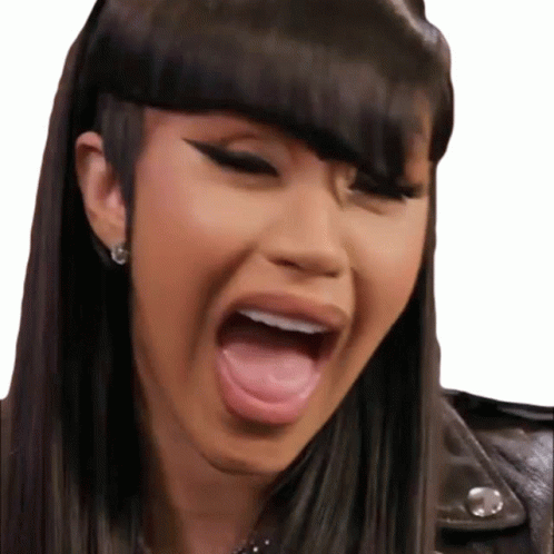 Cardi B With Bangs Hollering GIF
