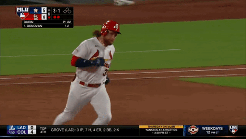 Cardinals Baseball Player Running
