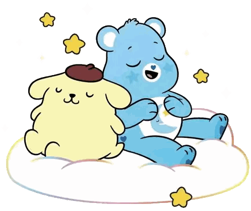 Care Bear and Pomeranian on Cloud