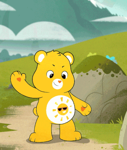 Care Bear With Sunglasses And Sun On Chest GIF