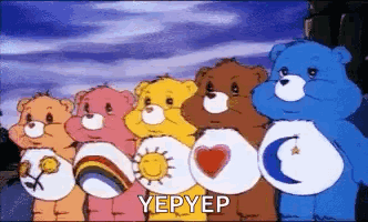 Care Bears Standing in a Row