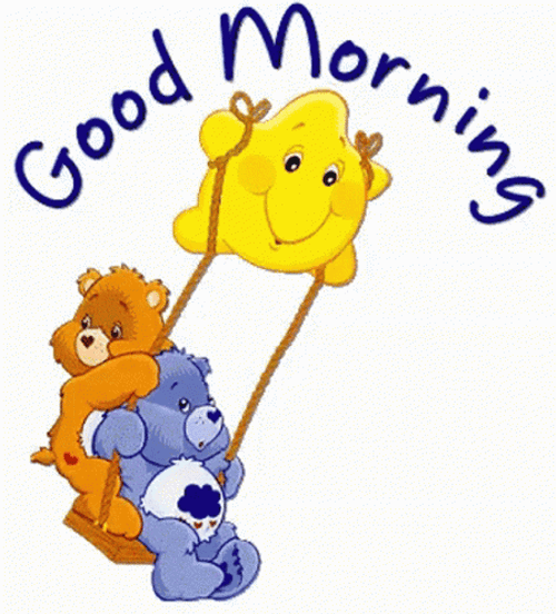 Care Bears Swinging Good Morning Cartoon GIF