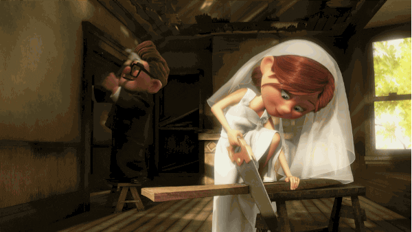 Carl And Ellie After Marriage Construct House GIF