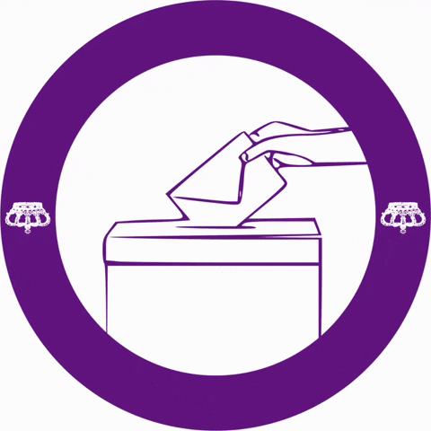 Carl Den Siste Gustaf Avskaffa Monarkin Logo With A Hand Putting A Ballot Into A Box GIF