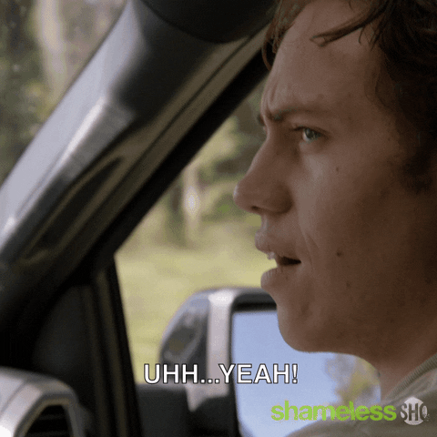 Carl Gallagher Sits Car Uh Yeah GIF