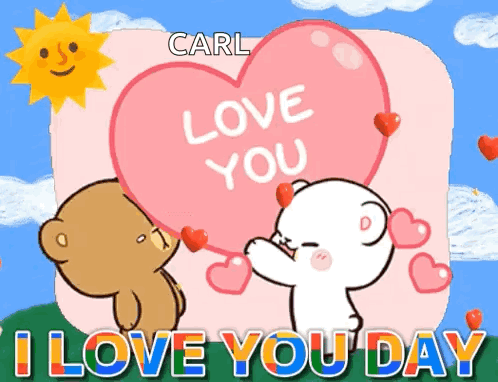 Carl Love You Day Card With Teddy Bears