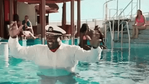 Carnival Cruise Line Pool Shaquille O'neal GIF