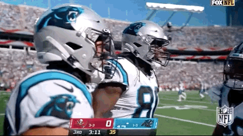 Carolina Panthers Chuba Hubbard With Teammates GIF